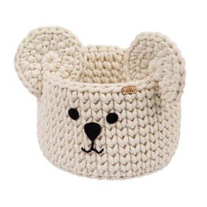 Teddy bear-themed storage basket organiser